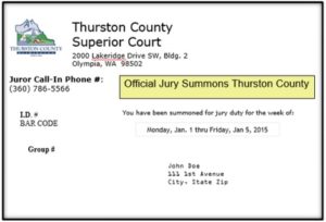 jury duty postcard county summons superior court king